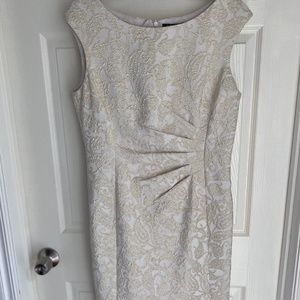 Elegant cream and gold Ralph Lauren Sheath Dress